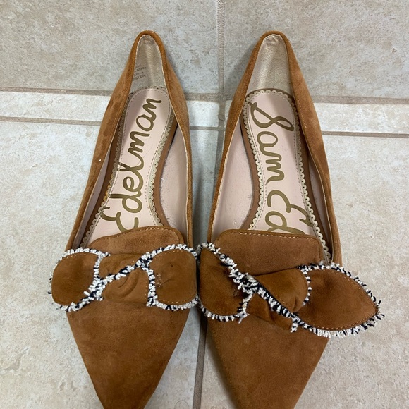 Sam Edelman Tan Suede Flats with Decorative Buckle - Picture 2 of 5
